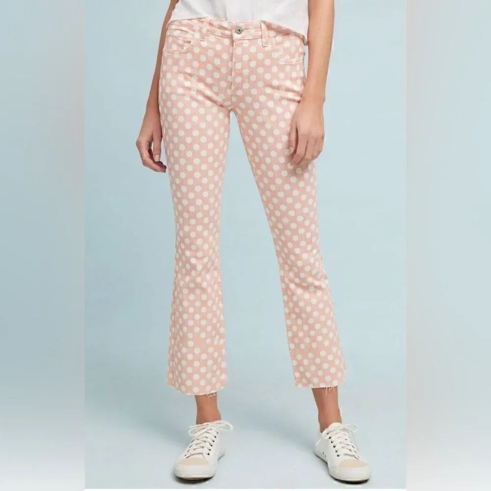 Anthropologie Pilcro and The Letterpress High-Rise Bootcut Polka Dot Jeans sz 25
